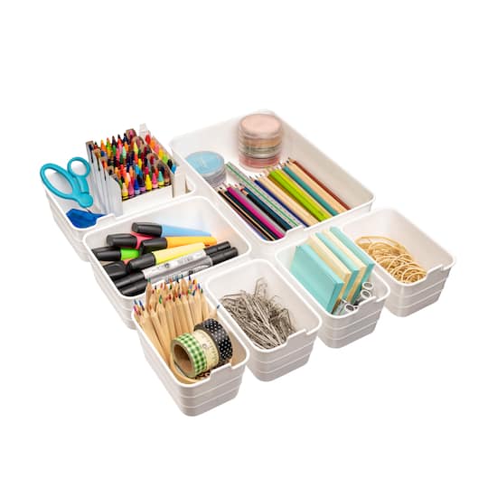 White 7-Piece Drawer Organizer Set by Simply Tidy®